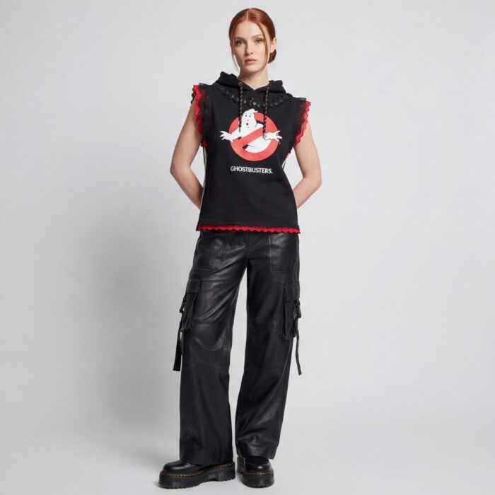 gilet hoodie Ghostbusters 3 bandes vintage upcyclé Aliona Sama
