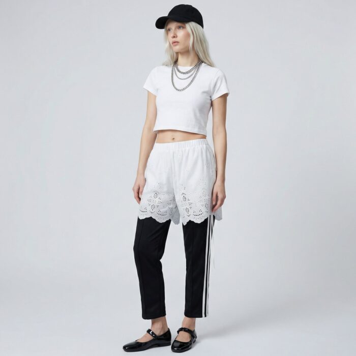 Combo pantalon-short Adidas upcyclé par Aliona Sama