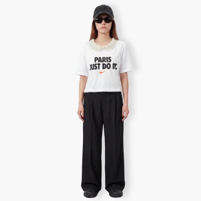 T-shirt à virgule orange fluo reworked upcyclé par Aliona Sama