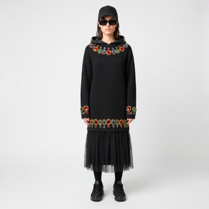 Robe Robe cashmere diams reworked par Aliona Sama