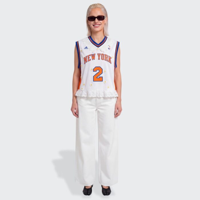 Maillot basket-ball New York fleuri Lanz NBA upcyclé par Aliona Sama